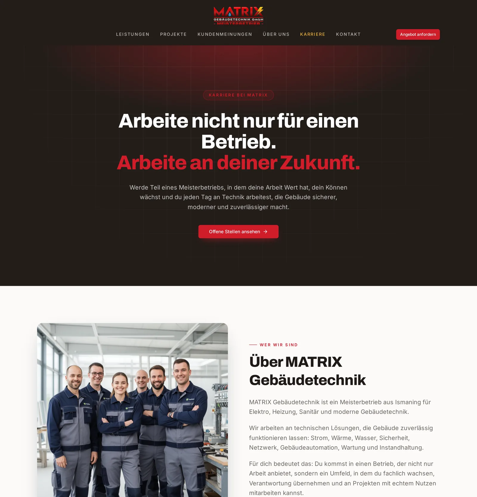 Matrix Gebäudetechnik – Karriere / Mitarbeiter